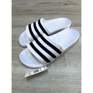 Adidas Adilette Aqua Men's Slides White Black Sandal (F35539) Unisex Size 12 NEW